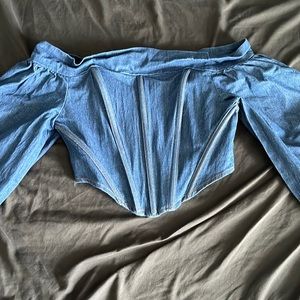 Denim Off the Shoulder Corset Top